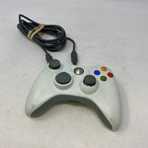 Microsoft Xbox 360 Wired Controller White Official OEM Gamepad Untested